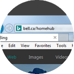 Enter the following in the address bar: When connected to the Internet, enter “bell.ca/mymodem”. If you’re not connected, enter “192.168.2.1”. 