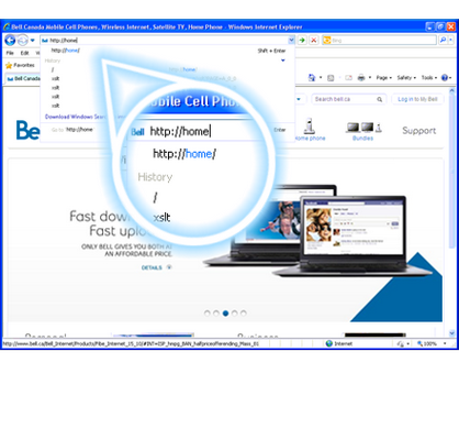 Type home or 192.168.2.1 in the address bar.