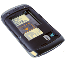 Insert the SIM card with the metal contacts facing down and then slide into the SIM tray.