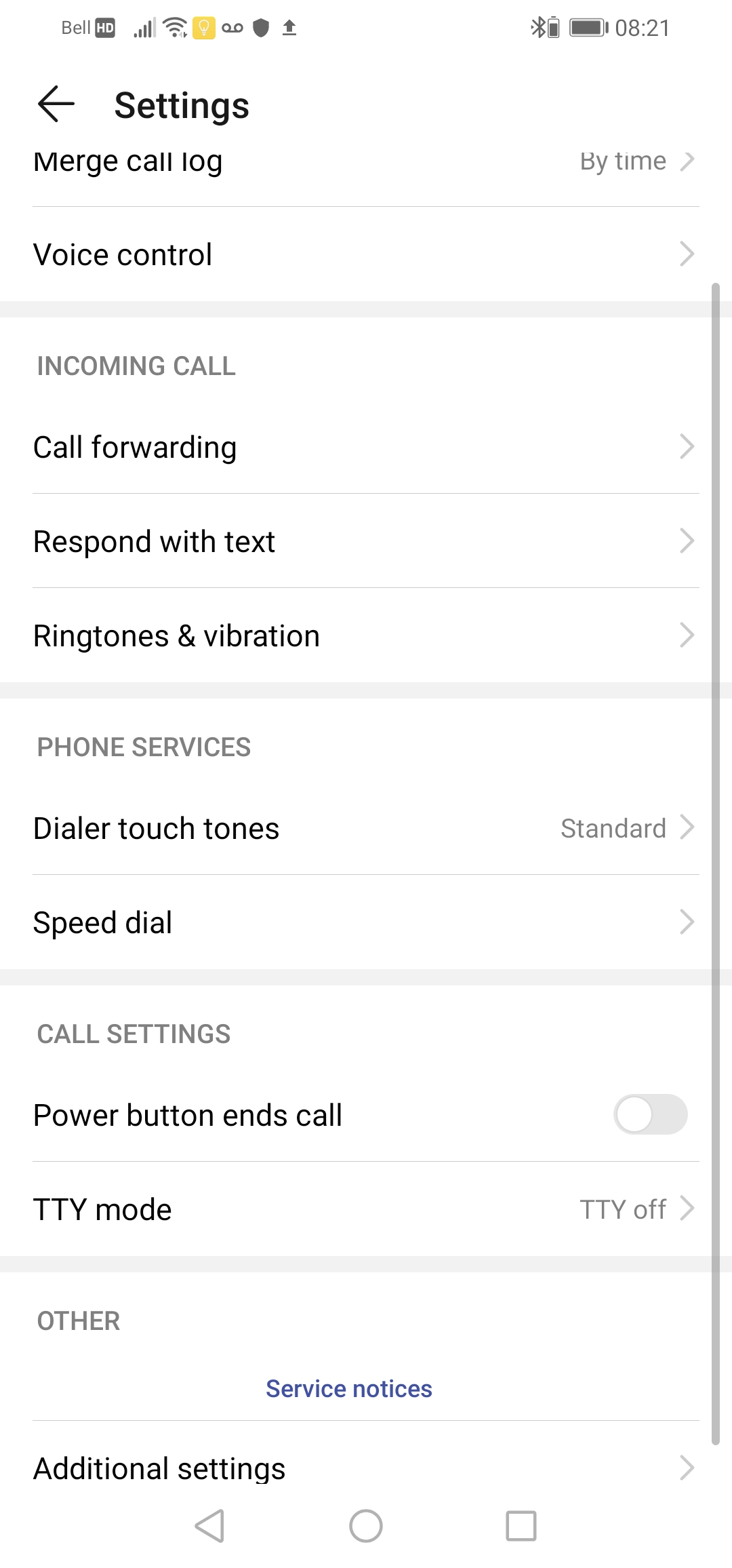 Scroll to and touch Additional settings.