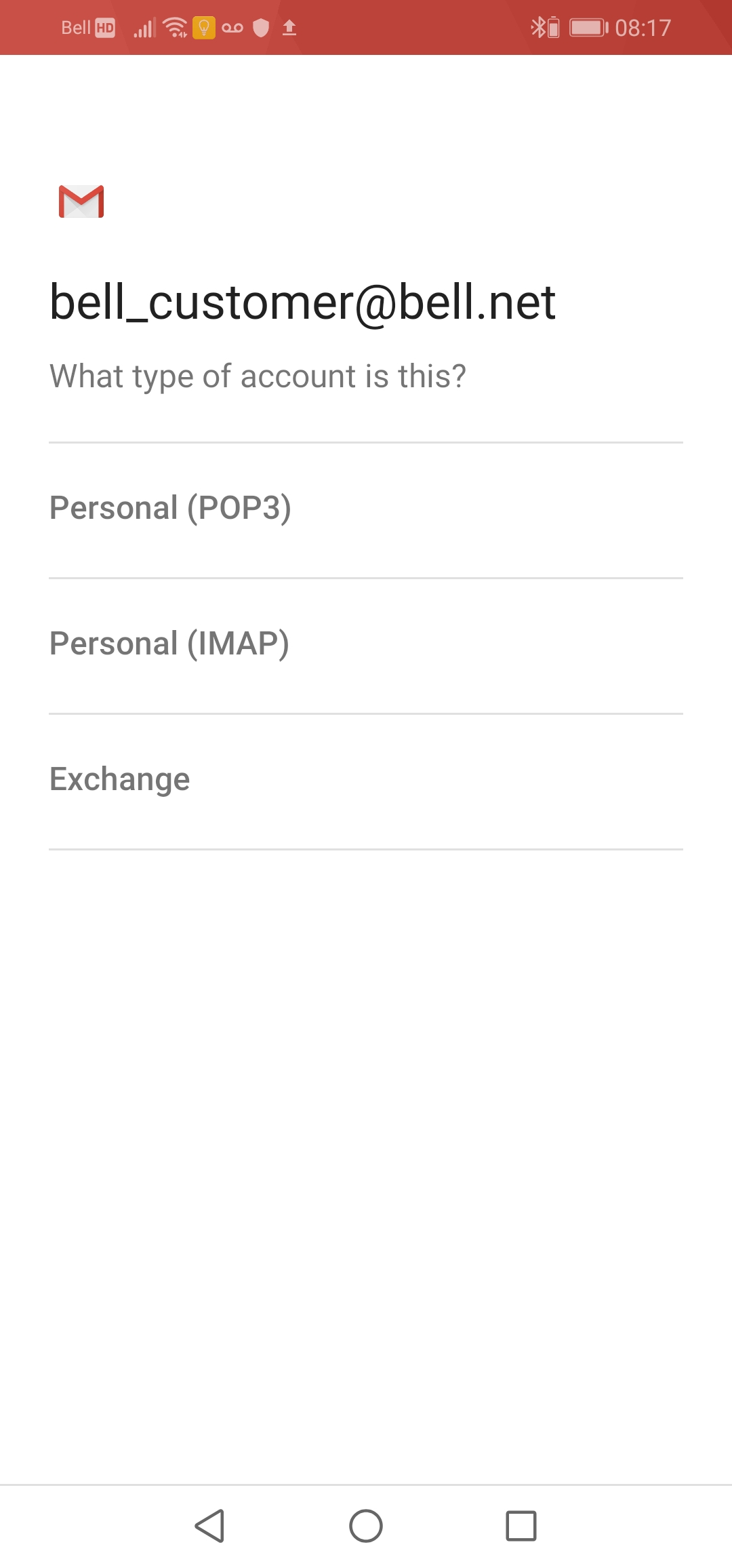 Touch Personal (IMAP).
