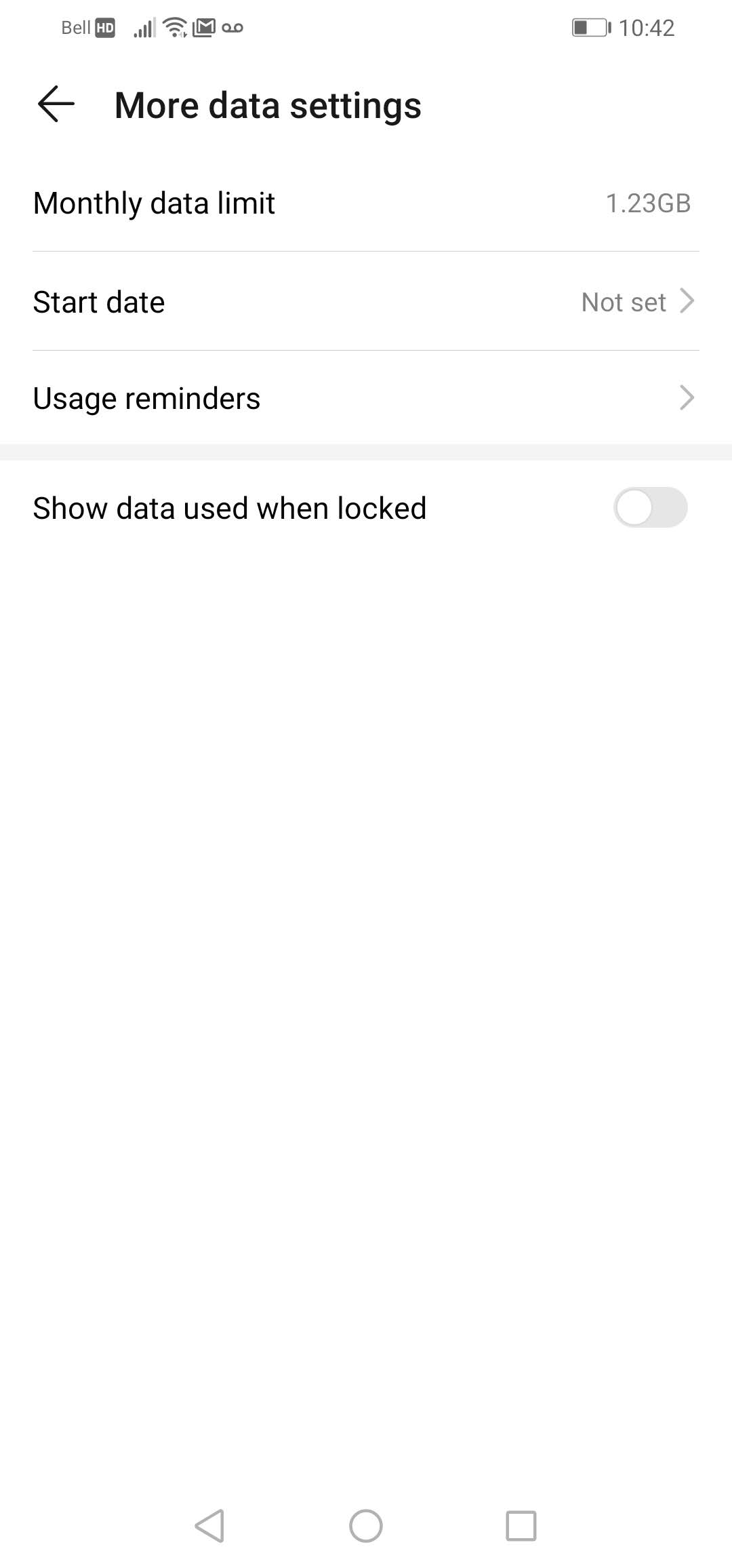 If the data usage canʼt be detected, touch Monthly data limit to set your planʼs available data.
