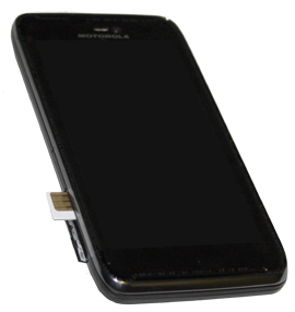 Insert the SIM card with the metal contacts facing up, then slide it into the SIM card slot.