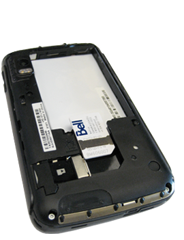 Insert the SIM card with the metal contacts facing down and then slide into the SIM card slot.