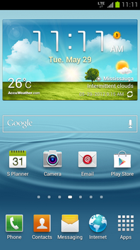 Touch and drag the notification bar down.