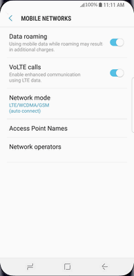 The network mode has been changed.