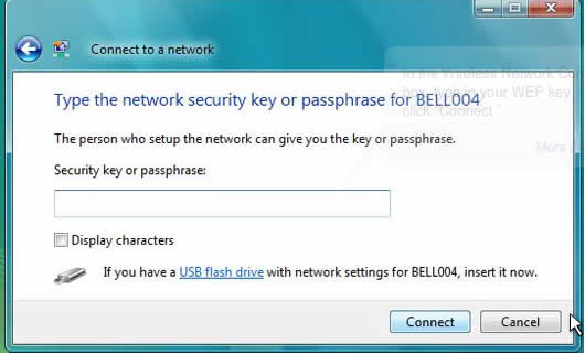 Retrieve Network Security Key Vista