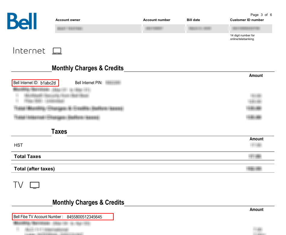 My Services section of MyBell