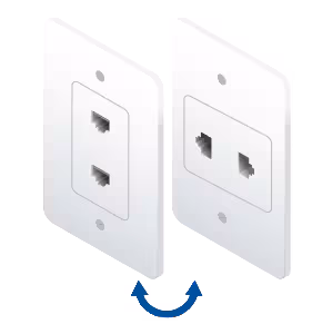 1 prise à 2 ports