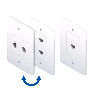 2 prises avec ports doubles et simples
