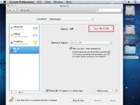 Example of icon showing connection