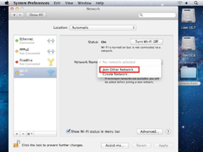 Example of icon showing connection