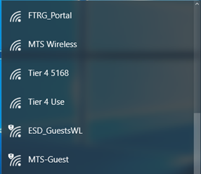 Example of list wi-fi list
