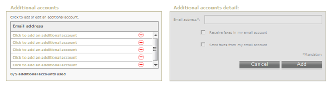 Example of window with option to delete accounts