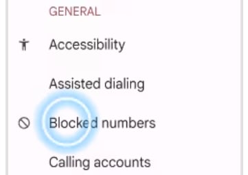 Blocked numbers