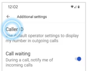 Caller ID option