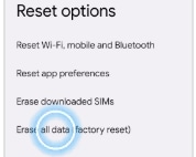 Erase all data (factory reset)
