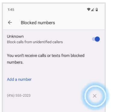 Remove phone number