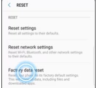 Factory data reset