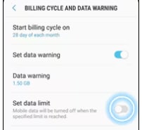 Set data limit