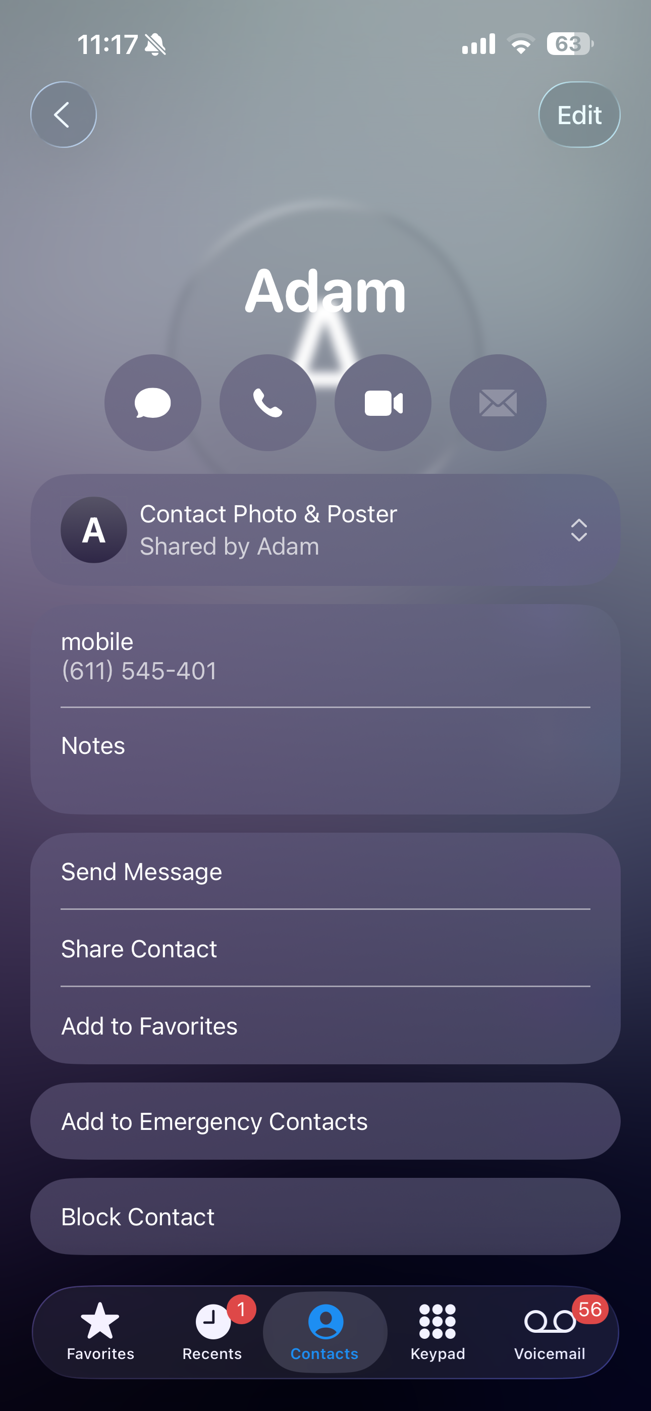 To block a number in your call list, touch the information icon and then Block this Caller.