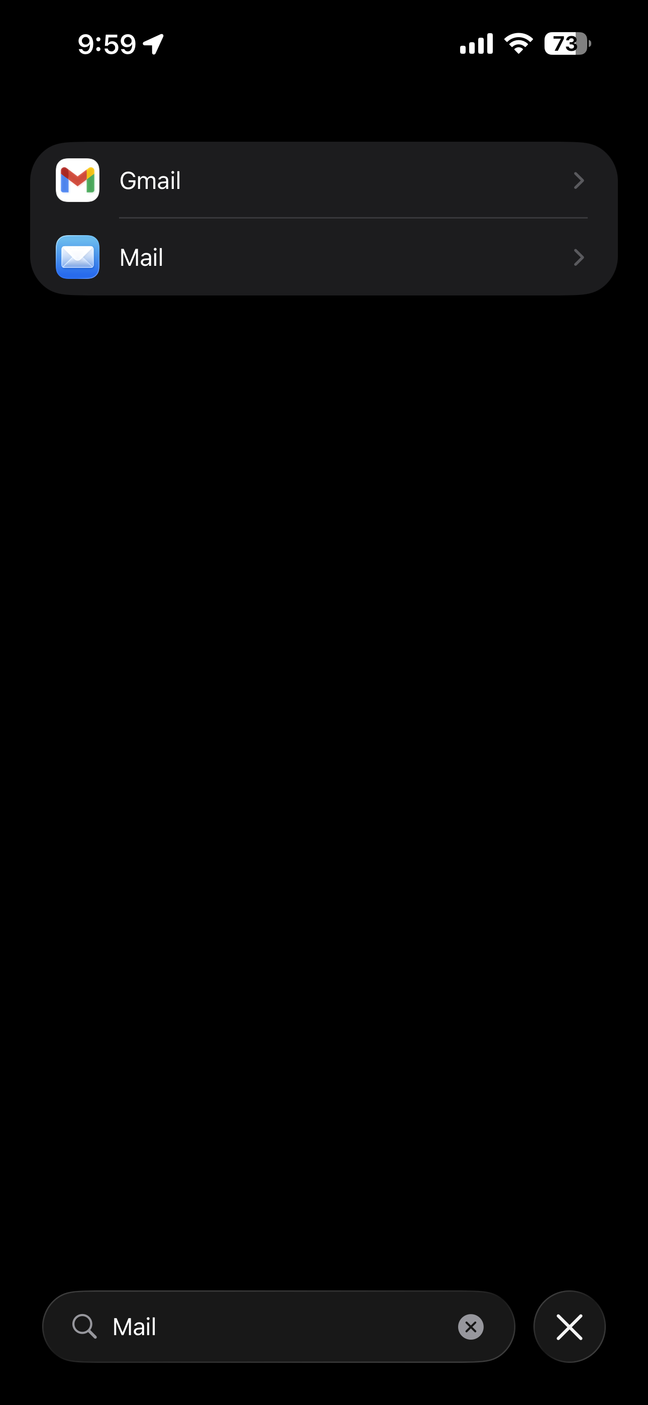 Scroll to or search and touch Mail.