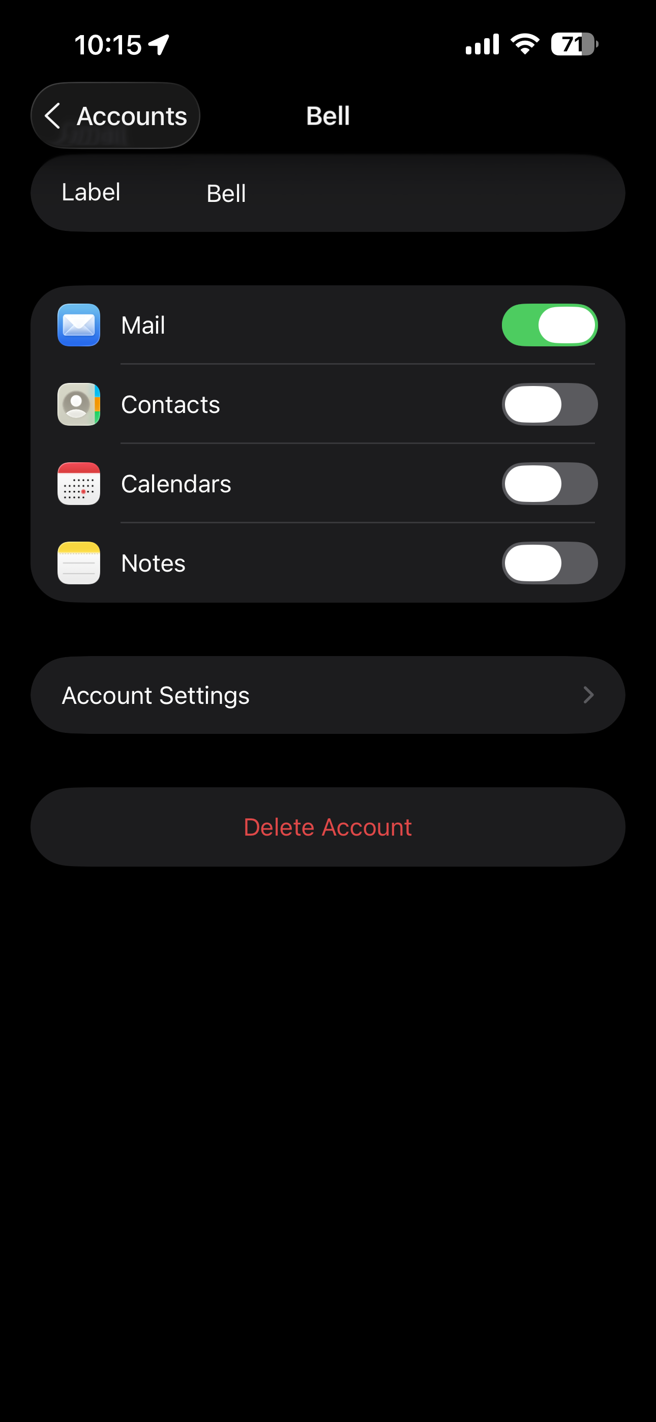 Make sure email sync is turned on and touch Save. Your email account has been added.
