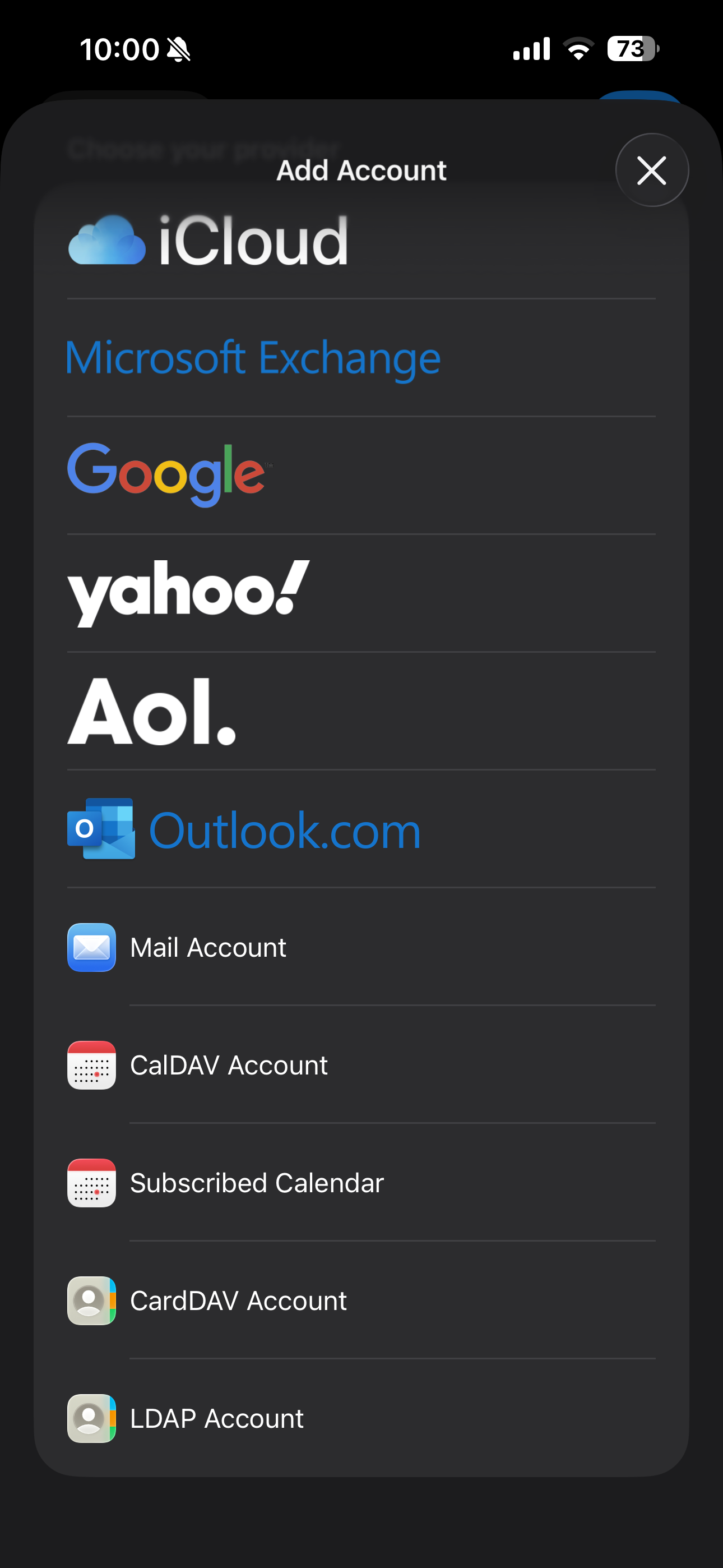 Touch CardDAV Account.
