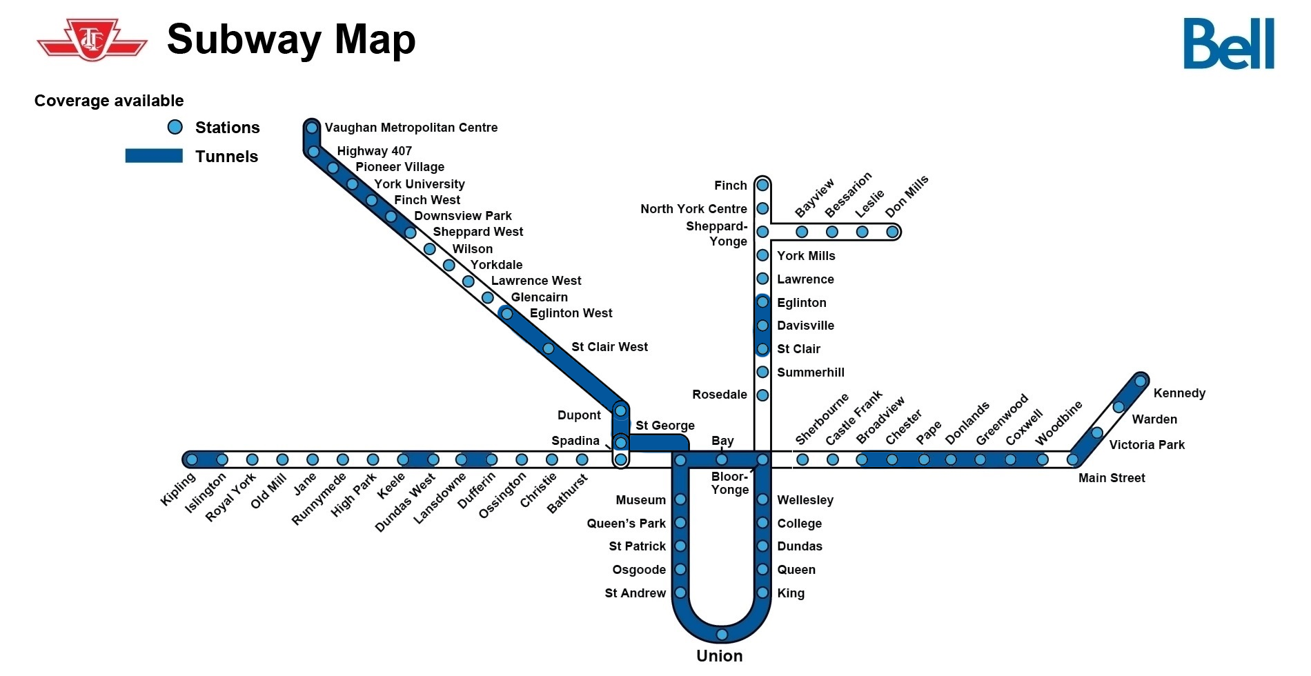 Bell Mobility service on the Toronto subway (TTC)