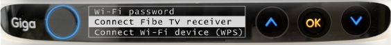 Example of were to find the Giga Hub buttons