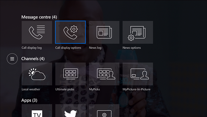 Example of where to find the Call display options