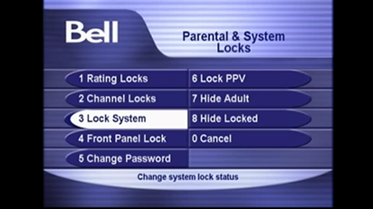 Scroll to and select Lock System.