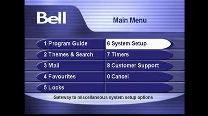 Scroll to and select System Setup.