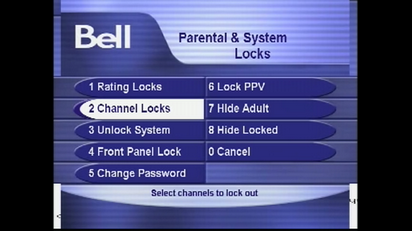 If you wish, you can also set locks by selecting Channel Locks.