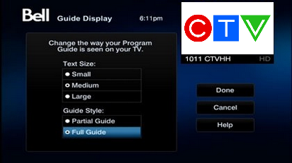 Or select Full Guide to display the programming guide without video.