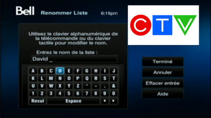 Utilisez le clavier alphanumérique sur la télécommande ou le clavier à l