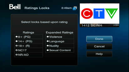 Select the ratings you want to block and select Done.