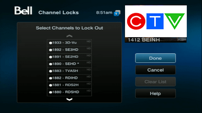 Select the channels that you want to block and select Done.