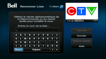 Utilisez le clavier alphanumérique sur la télécommande ou le clavier à l
