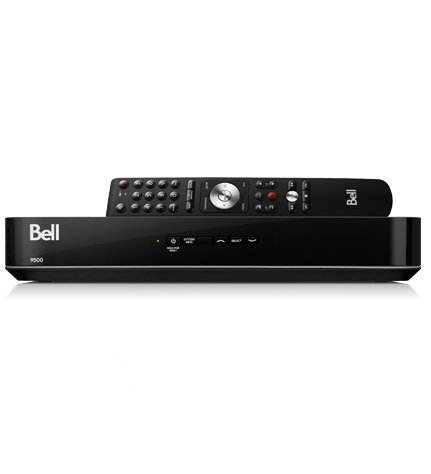 Allumez votre téléviseur et votre enregistreur Partout chez vous 9500 et appuyez sur la touche menu de votre télécommande Bell Télé Satellite.