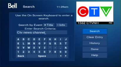 Select Search.The name of the program you are currently watching is automatically added to the search field.