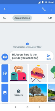 Scroll to and touch the desired option (e.g., Image).
