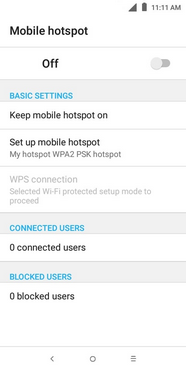 Touch the slider next to Mobile hotspot.
