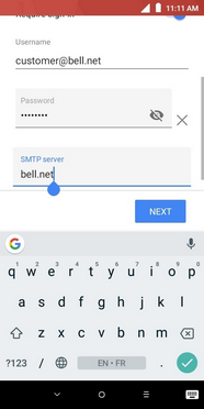 Enter smtphm.sympatico.ca as the SMTP server.