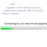 Wait while the computer automatically applies the settings and connects to the network.