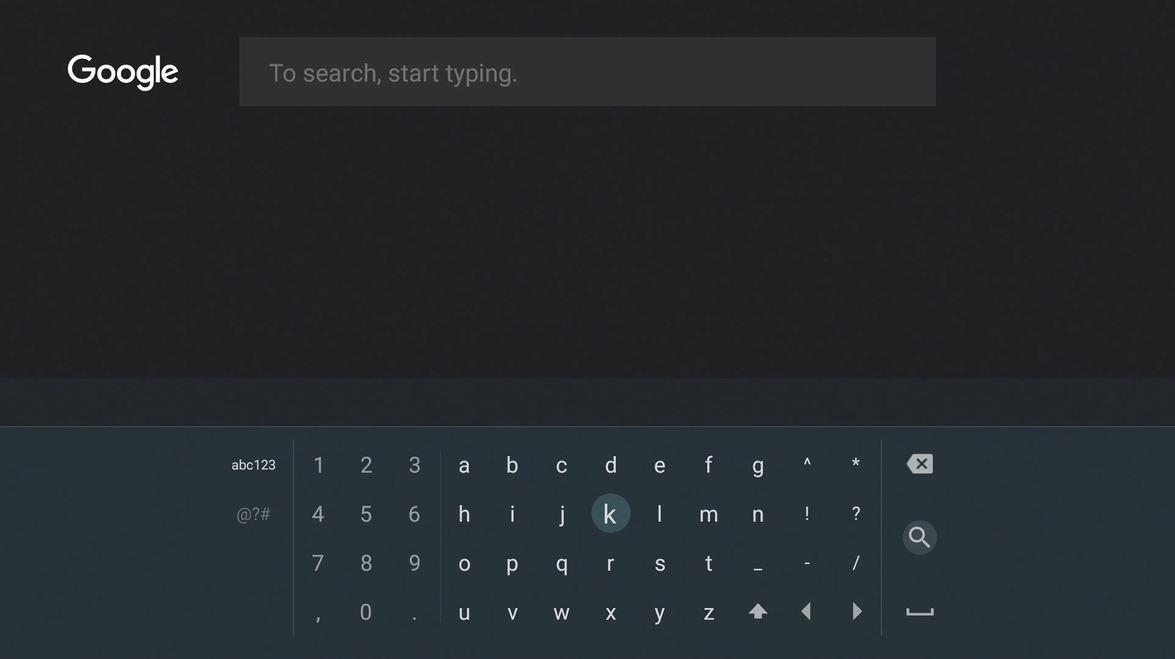 Select a letter on the keyboard and then click it. The search results will appear as you type.