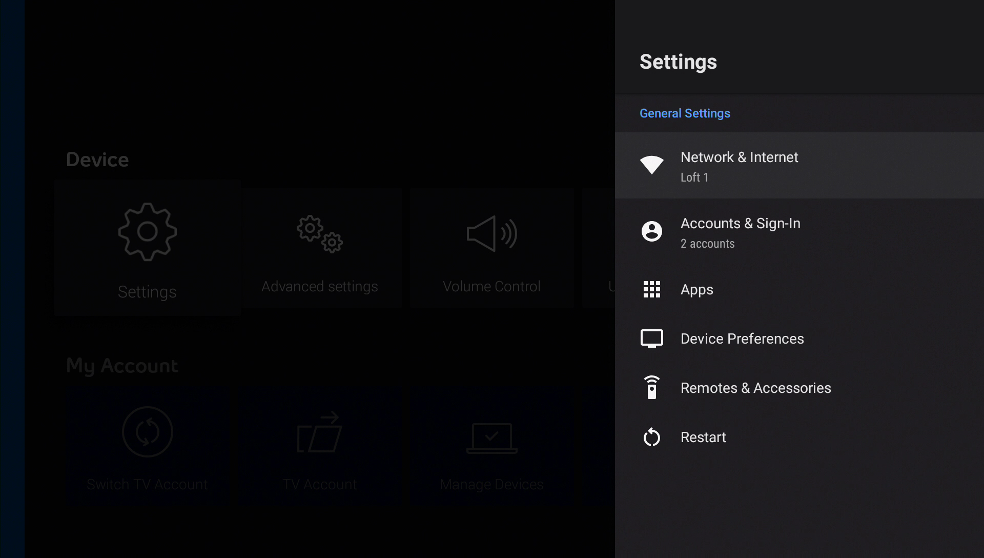 Scroll down to the Device section and select Settings.
