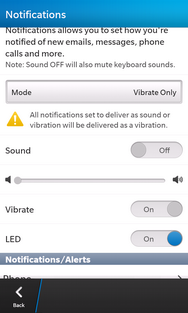 How to change the sound mode on my BlackBerry Z10