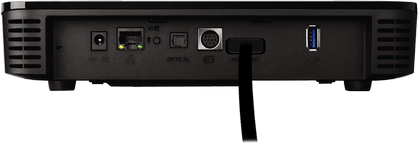 Connect the power cable that came with your 4K Whole Home PVR in the back, as well as the optical cable, if applicable.If an Ethernet cable was connected to your HD PVR, connect it to your 4K PVR if you prefer a wired connection.
