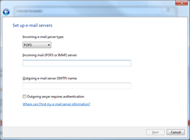 For the incoming mail server, enter pophm.sympatico.ca.
